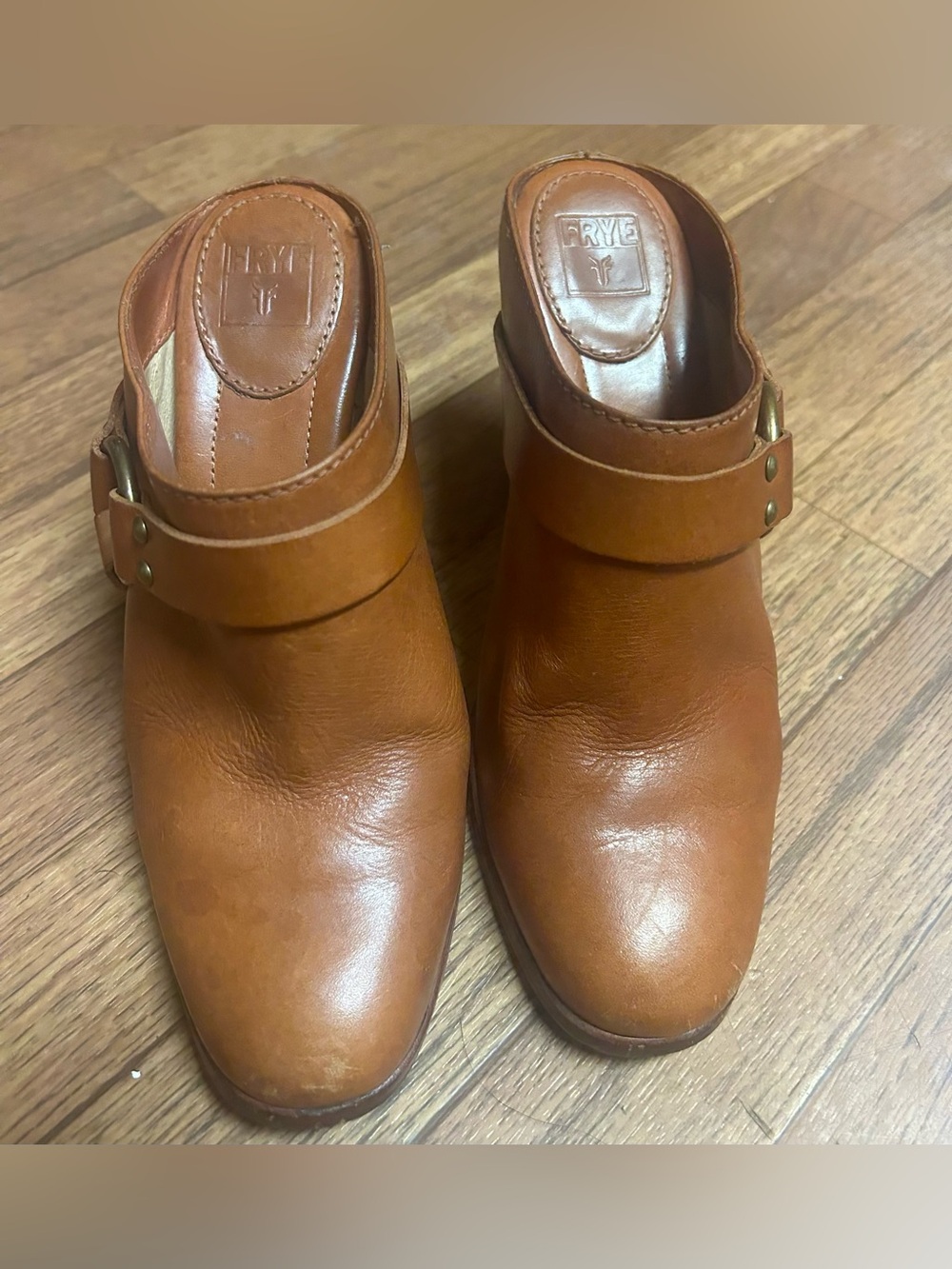 FRYE Men's Tan Leather Clog Mules